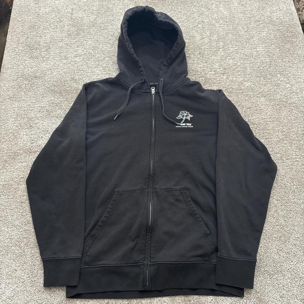 Vintage Fade Vans Hoodie Small Black Thank You Have a Nice Vans Graphic Fade